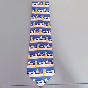 TOMMY BAHAMA silk tie Men’s Cocktails pineapples Tropical striped Novelty party